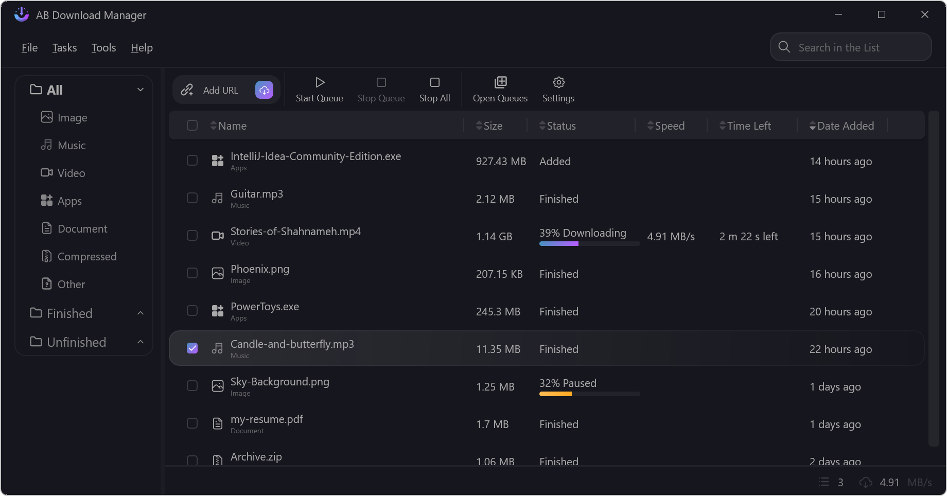 AB Download Manager 主界面截图